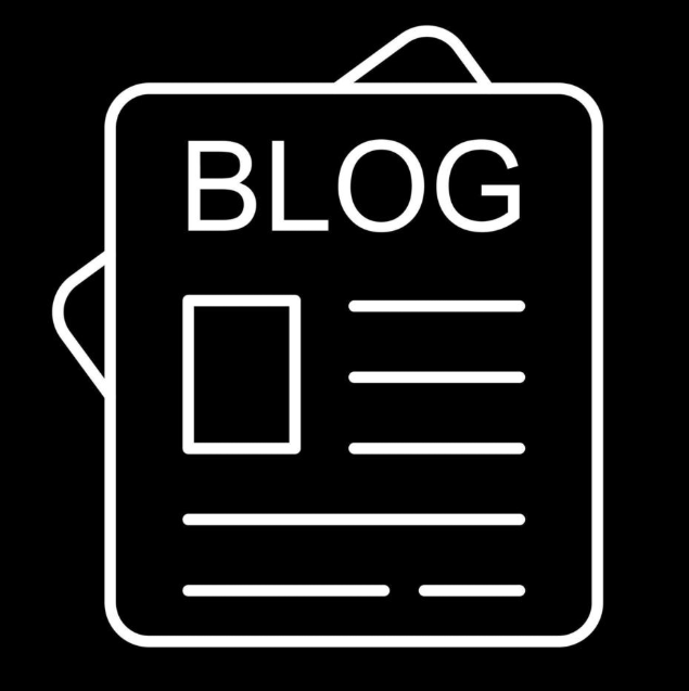 Icono de blog en blanco y negro